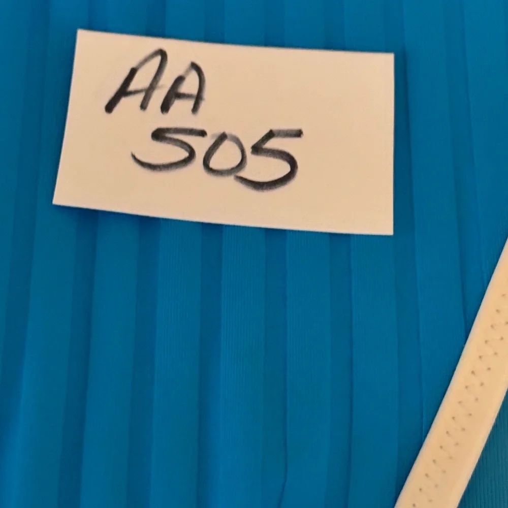 AA-505 Aerie NWT Cheekiest Side Tie Ribbed Blue & White‎ Swim Bikini Bottoms